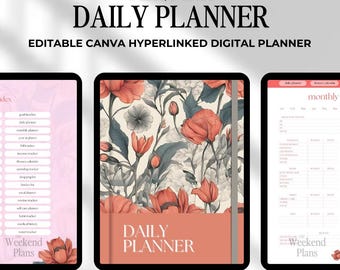 PLR Daily Planner Digital, dfy Undated, MRR Master Resell Rights, Plr Journal, Resell, Notebook, Digital Products, Canva Template