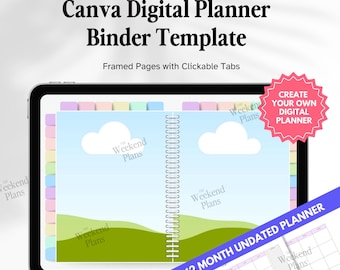 Canva Frame PLR Planer Binder Vorlage, Digitaler Planer Kommerzielle Nutzung, Erstellen Sie Ihren eigenen benutzerdefinierten Digitalen Planer, bearbeitbares Canva Mockup
