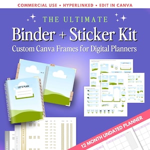 Canva DIGITAL Planner Template, Digital Planner Commercial Use, Editable Digital Planner, Editable Canva Journal, Canva Binder Mockup