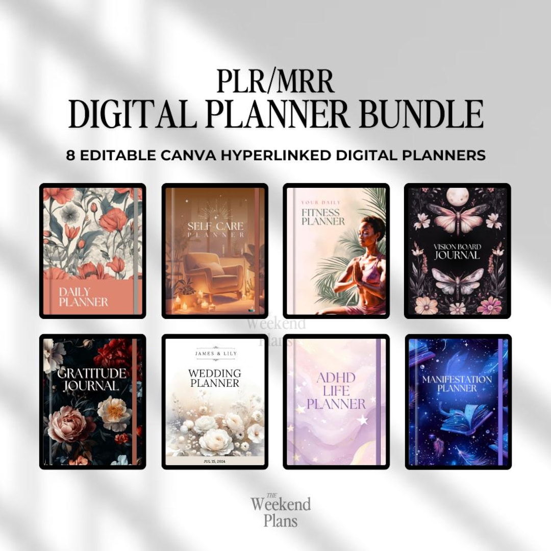 PLR Digital Planner Bundle MRR Undated, Planner Master Resell Rights ...