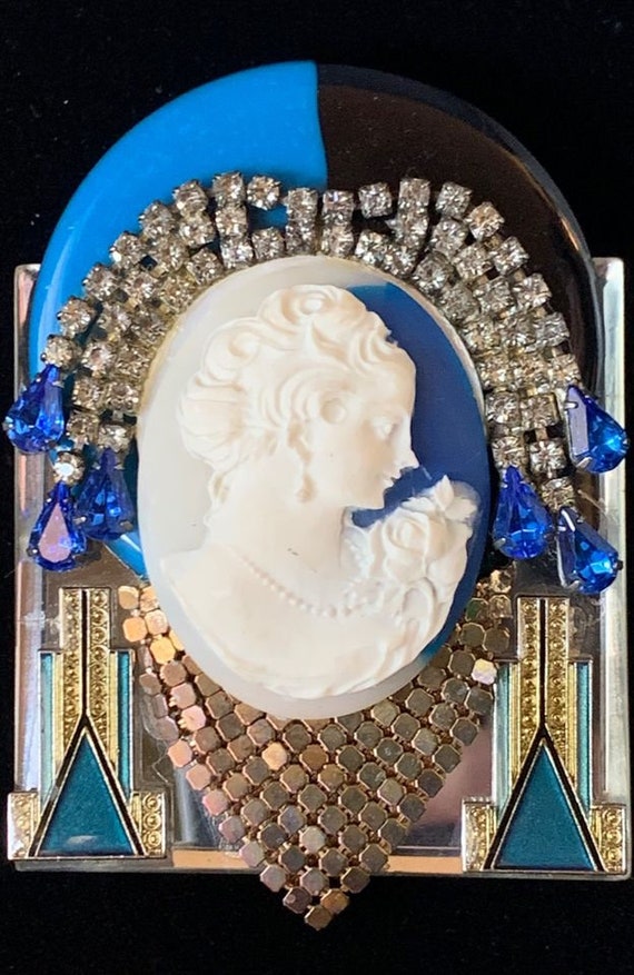 Vintage Art Deco Style Cameo Brooch by J. Bee