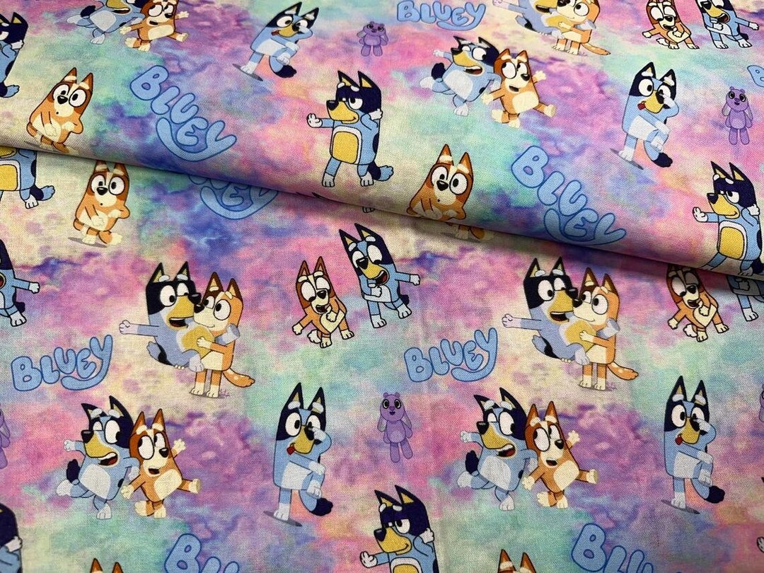 Bluey Fabric Blue Dog Fabric Pure Cotton Fabric Anime Cartoon Etsy Australia