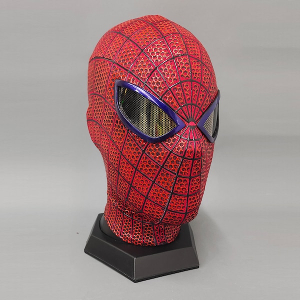 Máscara de Spider Man 1, increíble máscara de cosplay de Spider-Man 1, con cara y lentes magnéticos, usable, máscara de Halloween, regalo para él