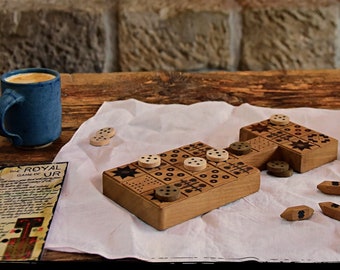 Royal Game of Ur - classic board game, hand made in Ireland from solid reclaimed African Iroko The perfect gift or addition to a collection.