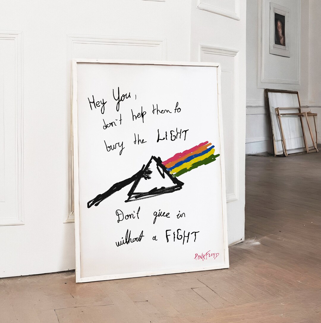 Pink floyd poster hey you lyrics quote wall art pink floyd quote wall