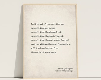 Lycian Love Poem Print, Ancient Anniversary Gift (Digital Download)