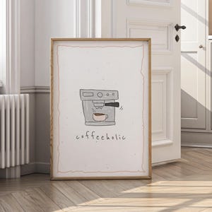Minimalist Coffee Wall Art, Coffeeholic Poster, Perfect for Coffee Lovers, Kitchen Decor, Cafe Art, Unique Gift Idea, Coffee Lovers Poster