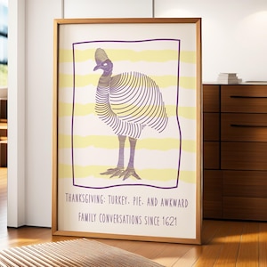 Funny Thanksgiving Turkey Quote Print, Fall Wall Art (Digital Download)
