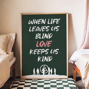 Linkin Park Love Quote Wall Art, Chester Bennington Wall Art, Positive Music Quote Poster, Music Lyrics Wall Art, Heavy Metal Music Poster