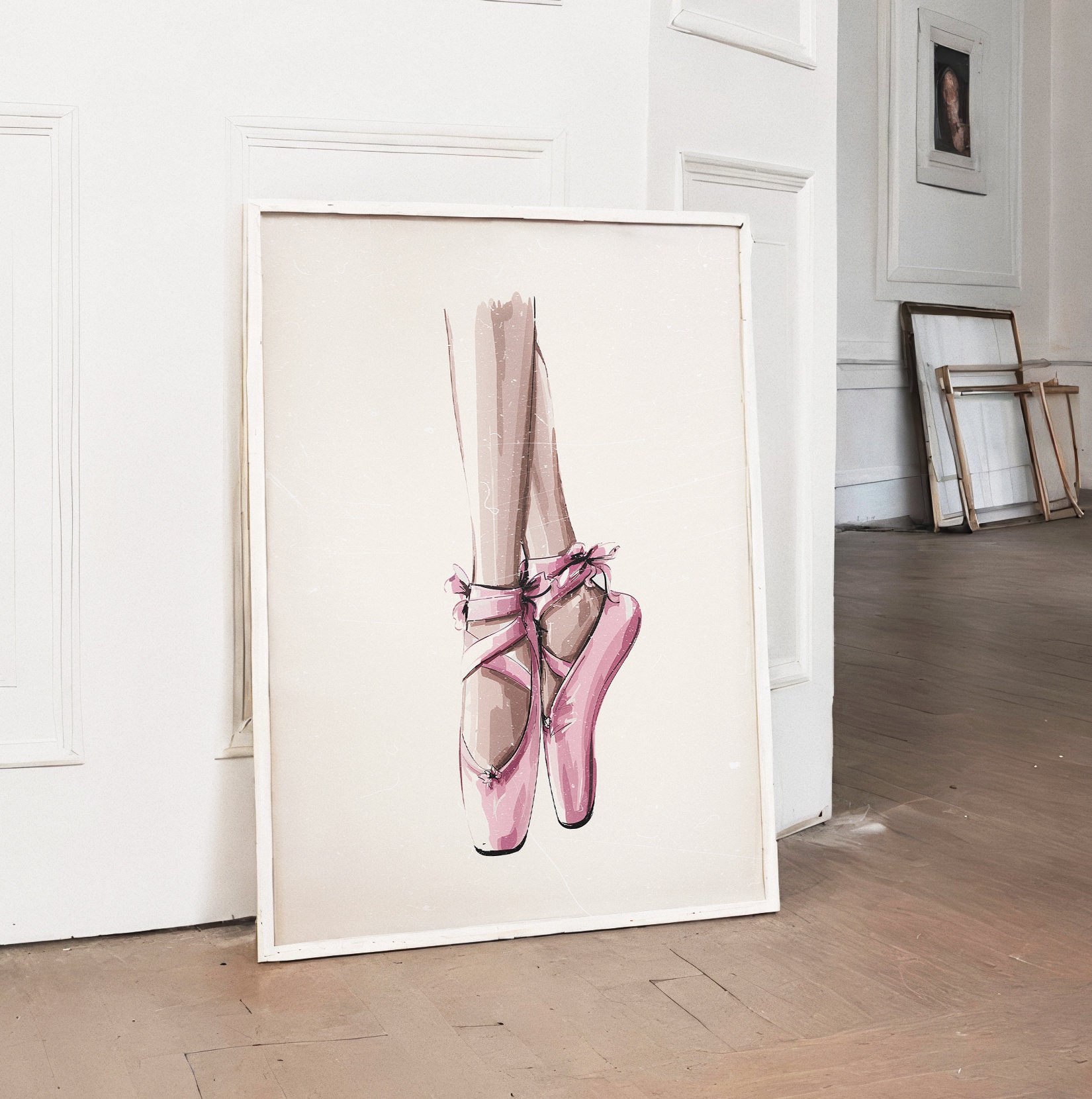 Ballet shoe painting - Etsy 日本