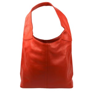 Burnt Orange Genuine Leather Hobo Bag Handcrafted Practical Leather Tote Bag Large Shoulder Bag Gift For Her & Him Stylish School Bag