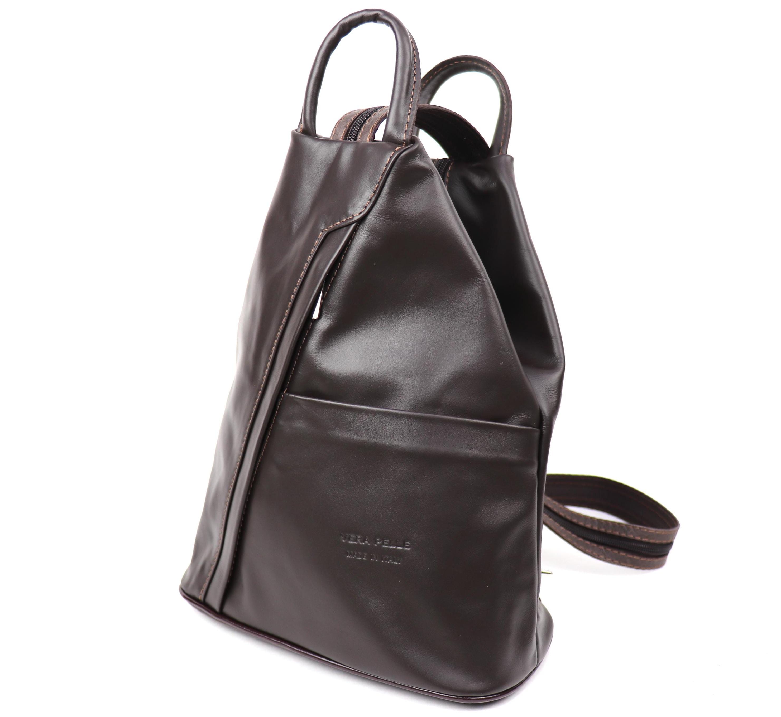 VERA PELLE リュック Vera Pelle Genuine Soft Italian Leather Backpack / Rucksack