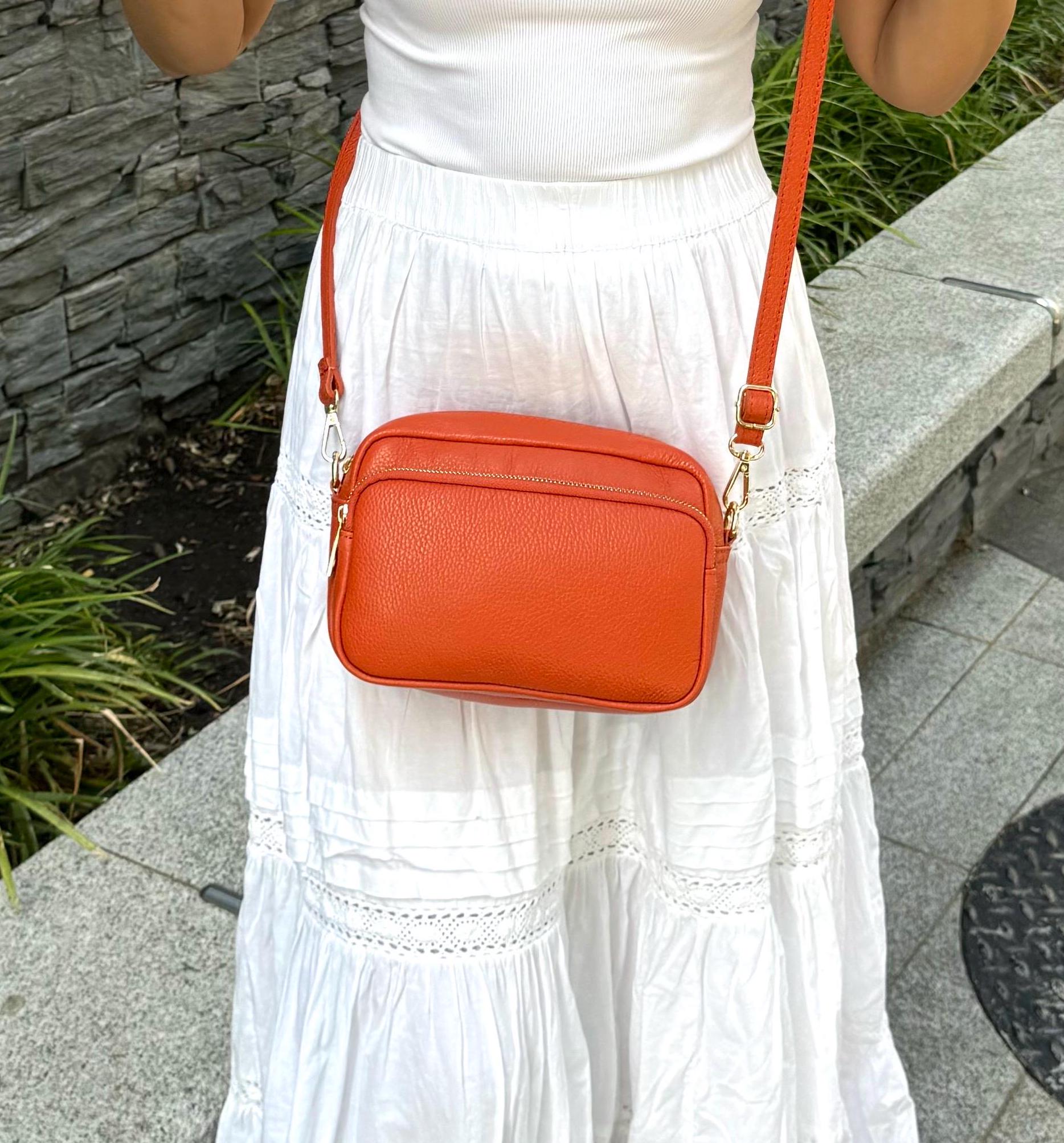 Orange crossbody bag sale