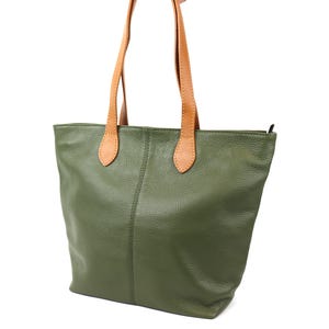 Genuine Italian Leather Shoulder Bag with Tan Handle Handmade Leather Shopper Bag Top Handle Handbag Elegant Women&#39;s Large Bag Gift for Her