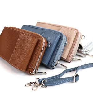 Bolso bandolera de cuero italiano genuino para teléfono, bolso de cuero minimalista compacto, bolso de hombro para teléfono, bolso de viaje, bolso bandolera para mujer