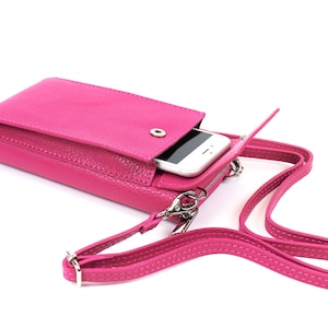 Cartera de piel italiana auténtica, bandolera, bolso de mano de piel para mujer, bolso de hombro compacto, bolso de piel para teléfono, gama de colores