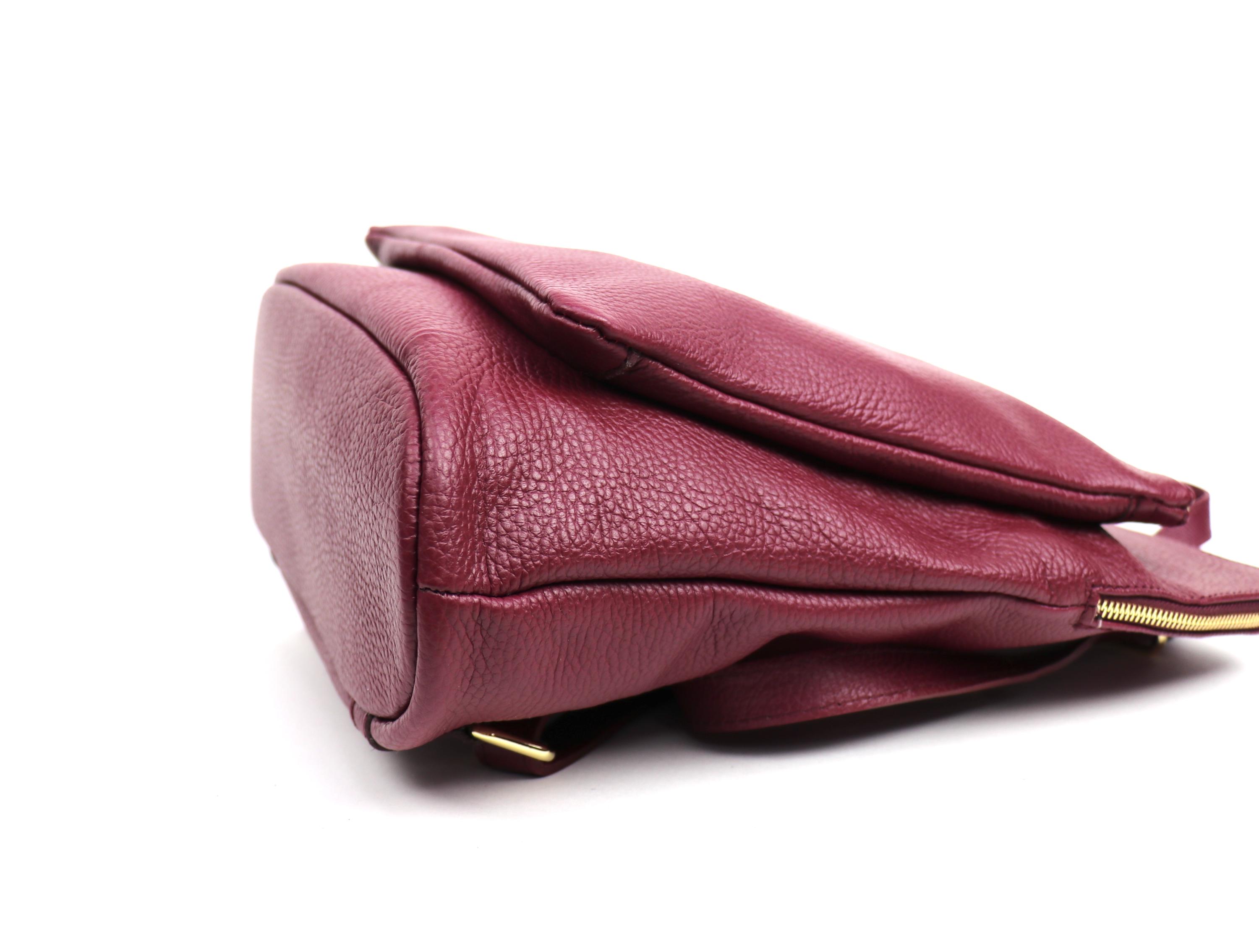 Vintage Cherry Cola Burgundy Italian Handmade Leather Backpack Borse In Pelle Rock Valley Backpack – Old Trend main image 2