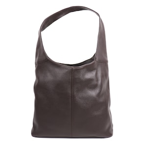 Sac hobo en cuir véritable Cali chocolat au quotidien Sac fourre-tout en cuir pratique au quotidien Grand sac à bandoulière Cadeau pour elle et lui Cartable élégant