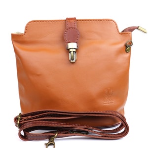 Bolso de mano de piel auténtica italiana marrón tostado con correas desmontables Bolso bandolera de piel auténtica Bolso de mano negro clásico Bolso de mano elegante para mujer