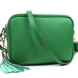 Lime Green Genuine Italian Pebbled Leather Box Handbag Minimalist Crossbody Bag Camera Box Bag Ladies Shoulder Bag Elegant Bags for Women