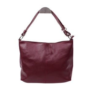 Ivy Burgund Umhängetasche aus italienischem Leder mit verstellbaren Riemen