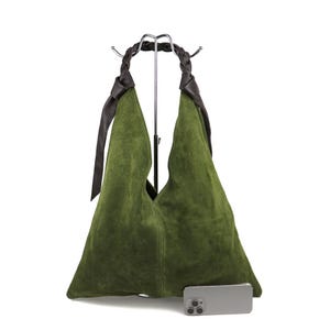 Italian Suede Hobo Bag: Braided Leather Strap, Spacious Shoulder Bag