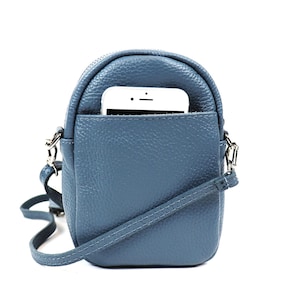 Luna Italian Leather Crossbody Bag Phone Bag Minimalist Compact Leather Shoulderbag Minimalist Leather Pouch Shoulder Mini Travel Purse