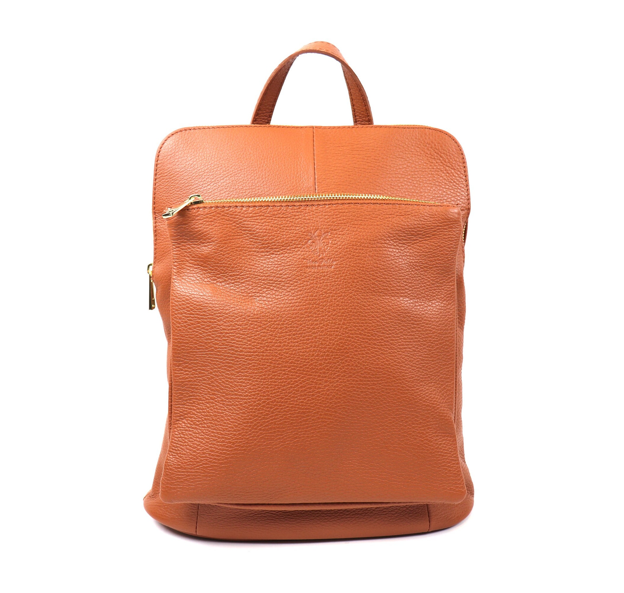 Handmade Tan Brown Italian Leather Backpack: Versatile  display picture 2