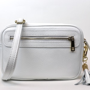 Weiß Echtes italienisches Leder Box Tasche Handgefertigte Minimalistische Weiße Umhängetasche Damen Leder Umhängetasche Elegante Handtasche für Frauen