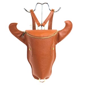 Cowhide Leather Backpack: Western Style Rucksack, Handmade Travel Bag