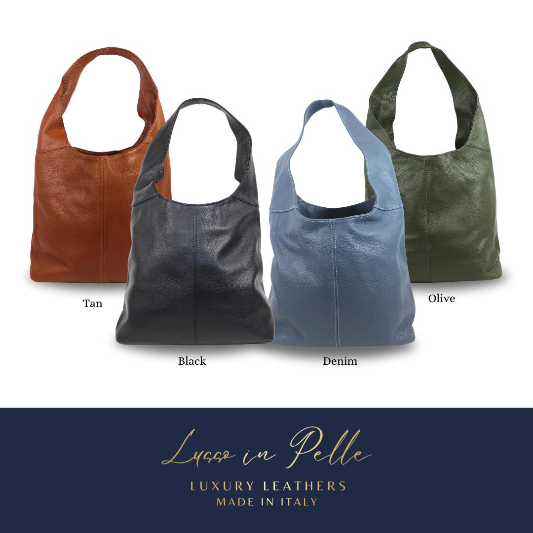 Cali Olive Genuine Leather Hobo Bag Everyday Practical