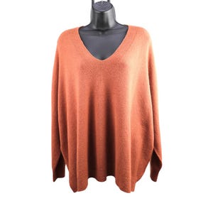 V-Neck Oversized Fine Knit Jumper – Lightweight, Soft, Minimalist Style, One Size (UK 8-16), Versatile Layering Knitwear