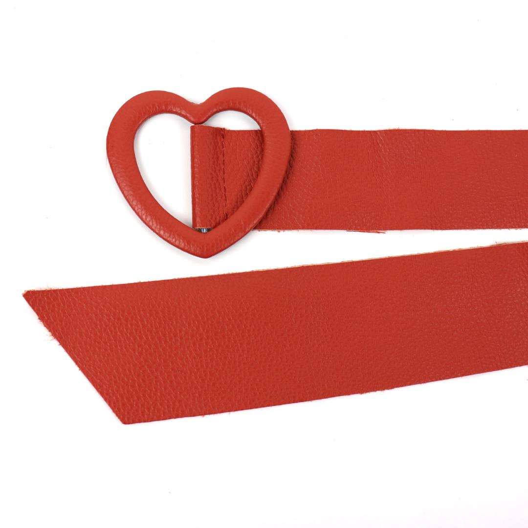 Handmade Italian Leather Belt: Heart Buckle, Unique Shapes  display picture 2