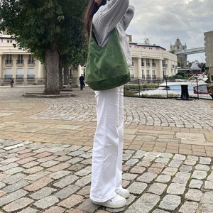 Cali Echte Wildleder Tragetasche Jeden Tag Praktische Leder Wildleder Hobo Tasche Unisex Schultertasche Große Tasche Geschenk Für Sie und Ihn Laptop tasche