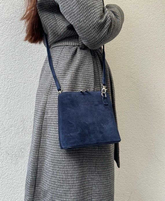Navy suede crossbody bag new arrivals