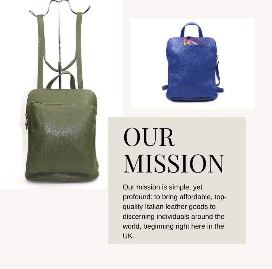 Handmade Navy Italian Leather Backpack: Versatile  display picture 1