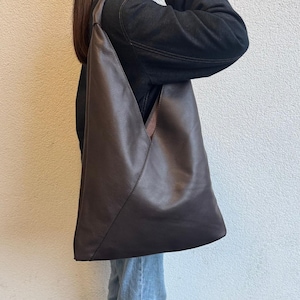 Große Schokolade Echtes Italienisches Leder Hobo Tasche Handgemachte Praktische Leder Tragetasche Große Schultertasche Geschenk Für Ihre Stilvolle Schultasche