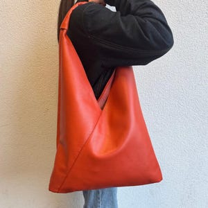 Große Gebrannte Orange Echtes Italienisches Leder Hobo Tasche Handgemachte Praktische Leder Tragetasche Große Schultertasche Geschenk Für Ihre Stilvolle Schultasche