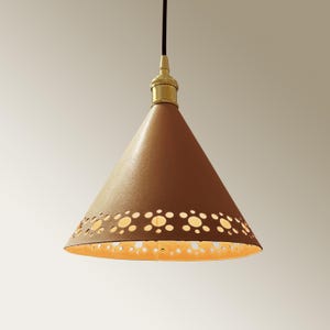 Cut and Pierced Leather Pendant Lights for Kitchen island, Cone Pendant Light, Living room light, Bedroom Lighting, Minimalist pendant light