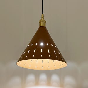 Cut and Pierced Leather Pendant Light, Bedroom light, Kitchen Island Light, Livingroom Lighting Fixtures, Modern light, Cone shade light