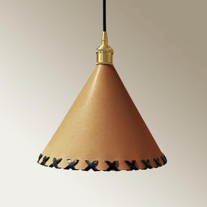 Leather Pendant Light for Kitchen island, Lampshade For Dining Room, Bedroom, Living room Lampshade, Mid Century Modern,Housewarming gift
