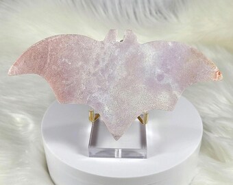 6.75" Lavender Jasper Bat w/ SILVER Stand