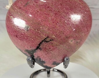 4.5" Rhodonite Heart with Stand