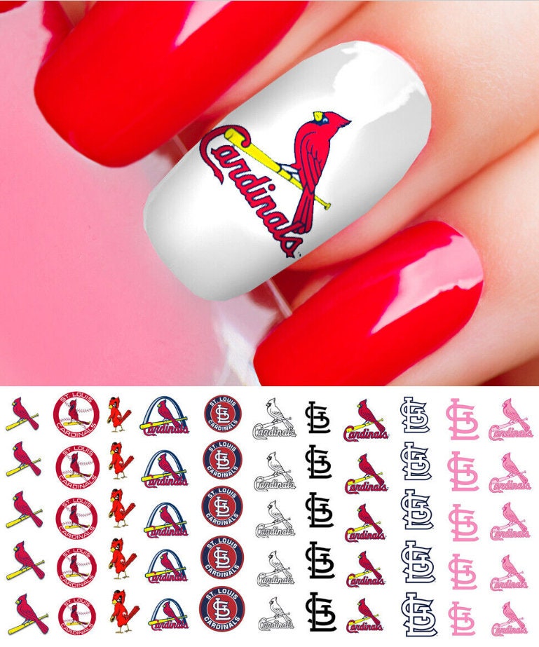  St Louis Cardinals Water Nail Art Transfers Stickers Decals -  Set of 50 - A1332 : Beauty & Personal Care