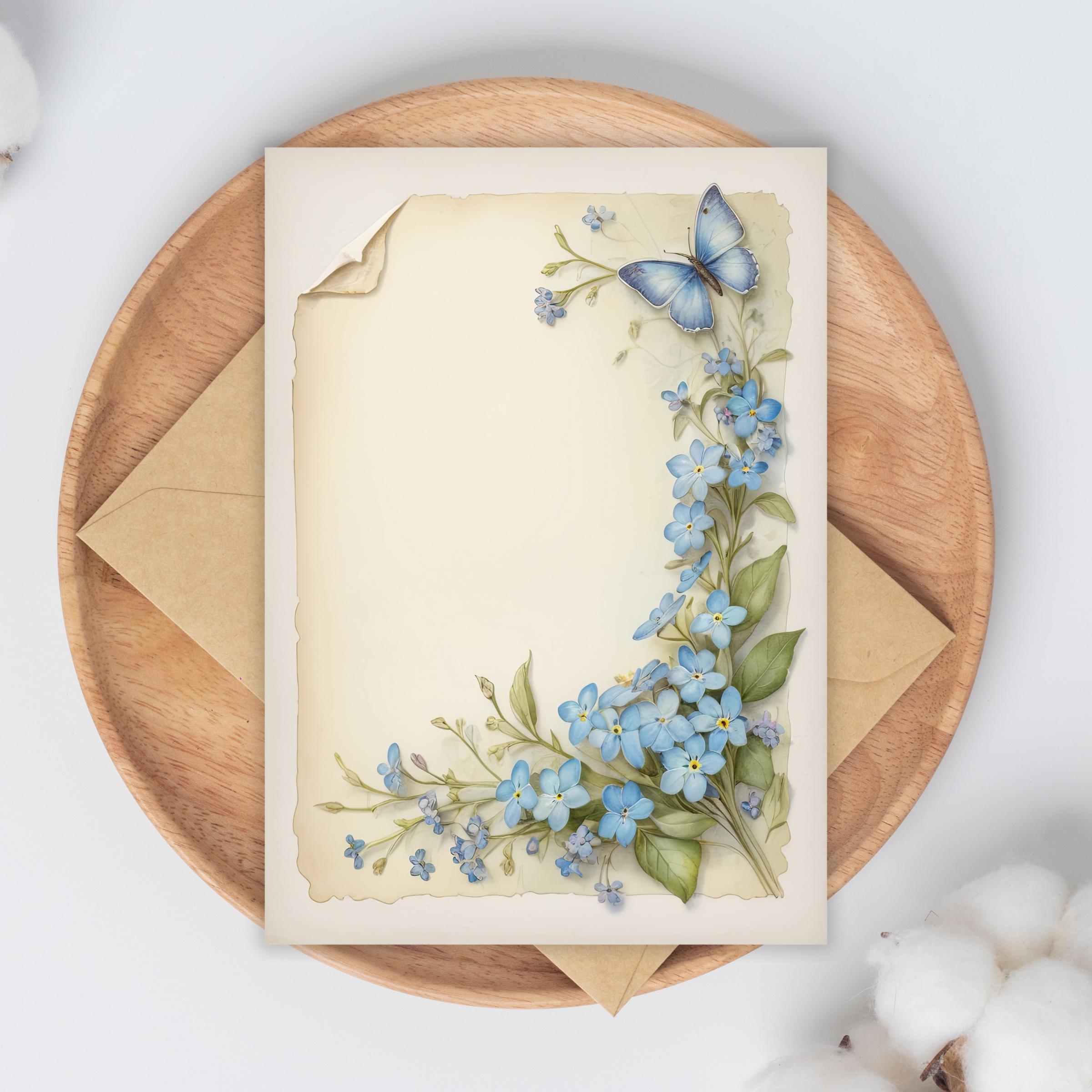 Forget Me Not Printable Papers, Junk Journaling, Scrapbooking Paper ...