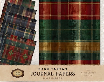 Tartan Plaid Digital Paper Pack, Vintage Scottish Printable Backgrounds for Scrapbooking and Cardmaking