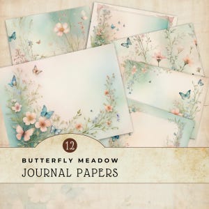 Papiers numériques Pastel Butterfly Meadow, Créations en papier, Fournitures pour fabrication de cartes, Essentiels de scrapbooking, Papiers décoratifs