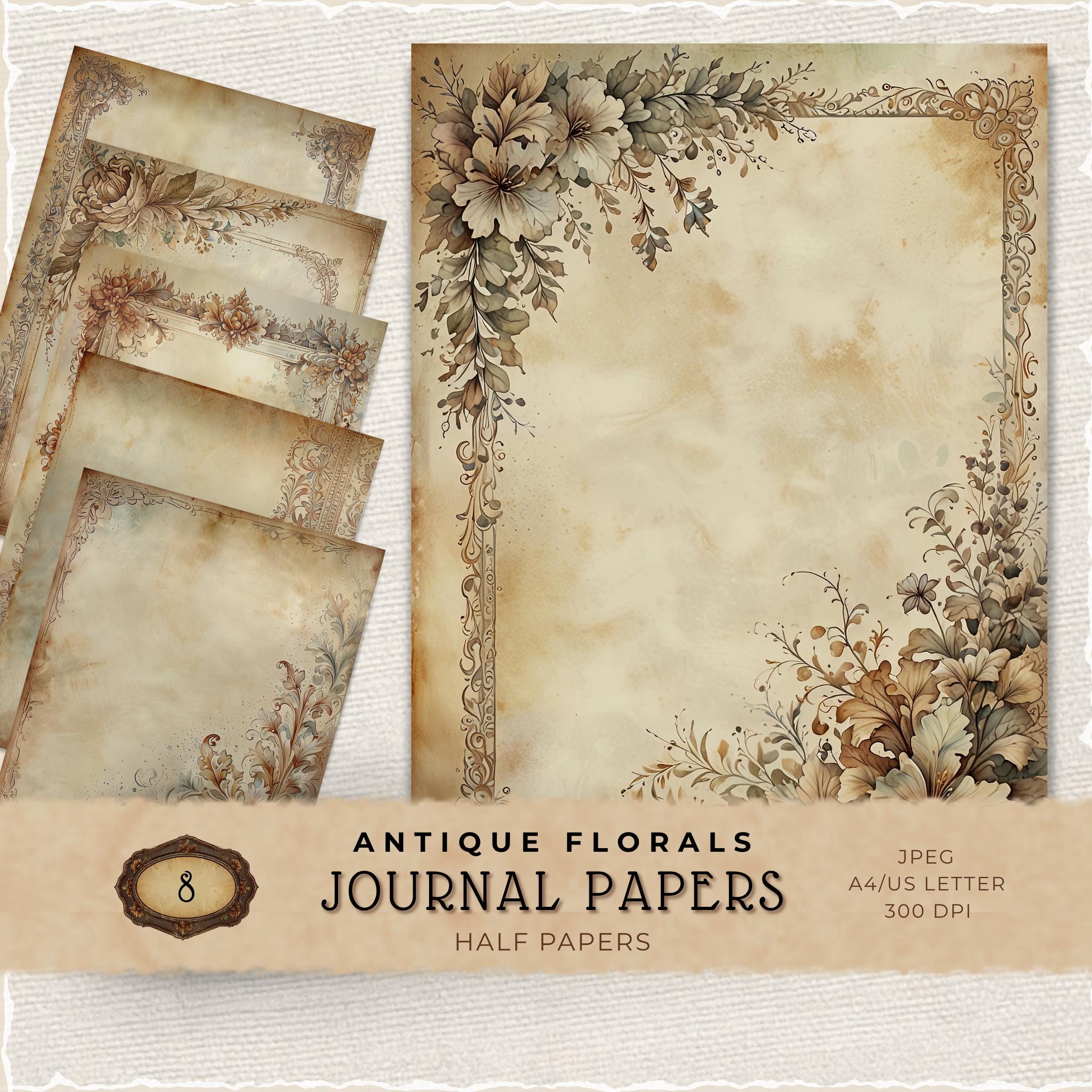 Papercraft Vintage Decor Junk Journal Pages, Old Paper Bundle ...