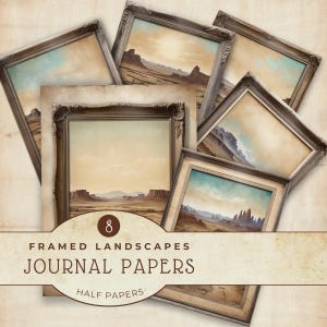 Vintage Desolate Landscape Papers, Sierra Nevada Digital Scrapbook Background, Junk Journal Pages, Instant Download, Craft Supplies