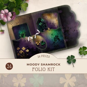 Kit de diario basura Moody Shamrock, descarga digital, material festoneado imprimible, material para manualidades del día de San Patricio, scrapbooking